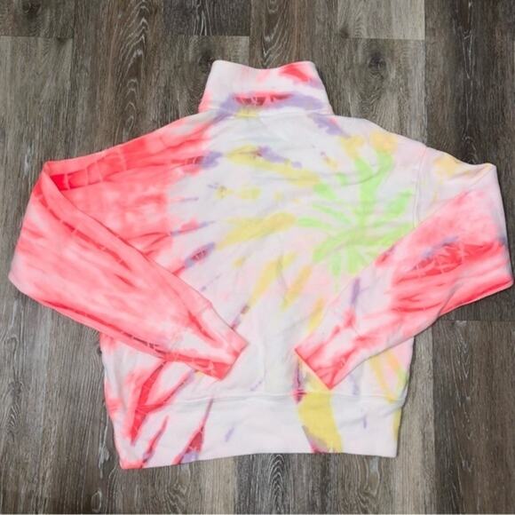 Hanes Re/Done 70s Neon Space Dye Half Zip Sweatshirt Medium NWT - Picture 5 of 7